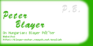 peter blayer business card